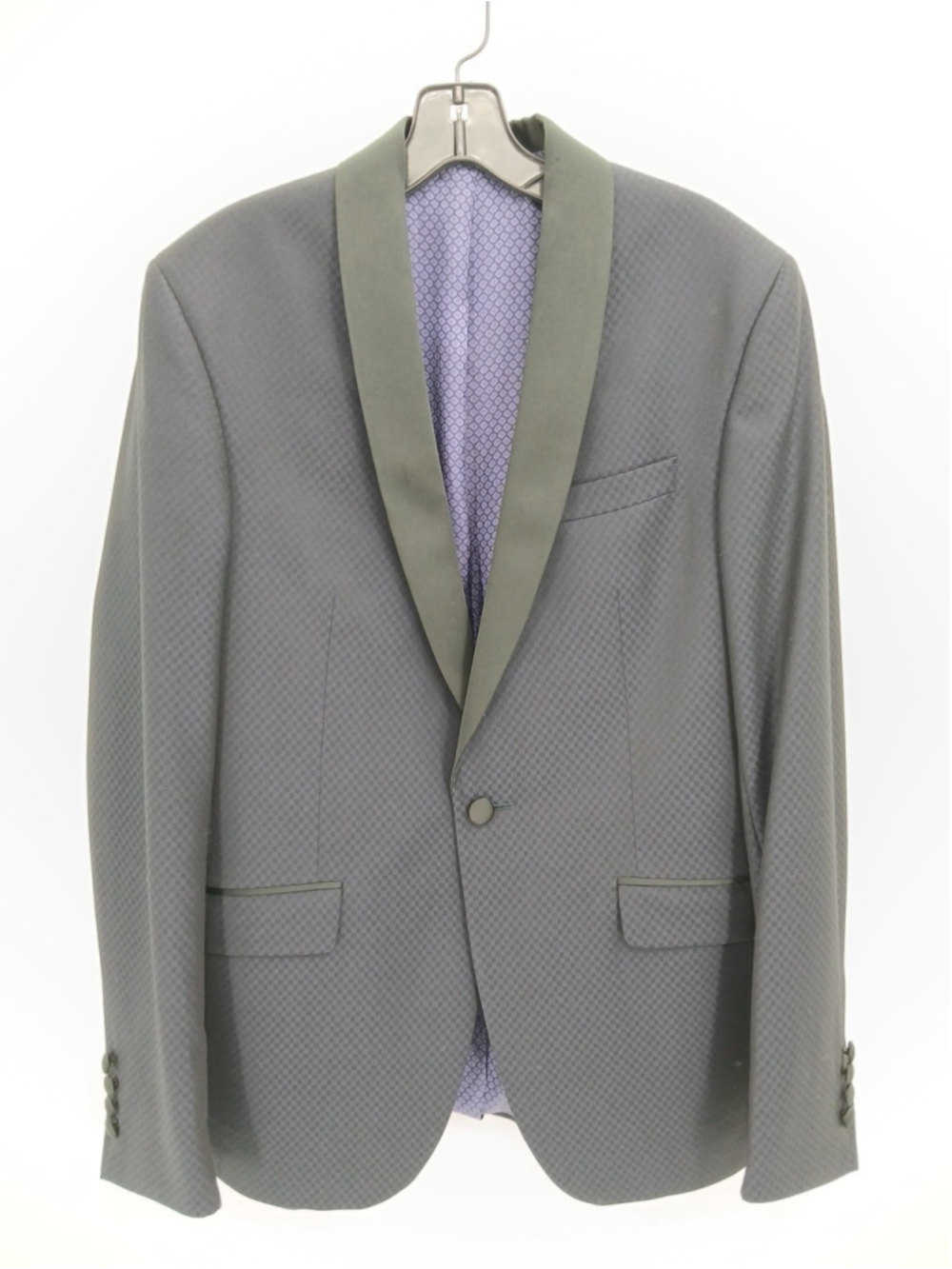 Ted Baker Endurance Josh Tuxedo Jacket 38R Wool Blue Black Shawl Lapel